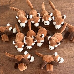 Lot of 12 stuffed animal raccoon slap bracelets